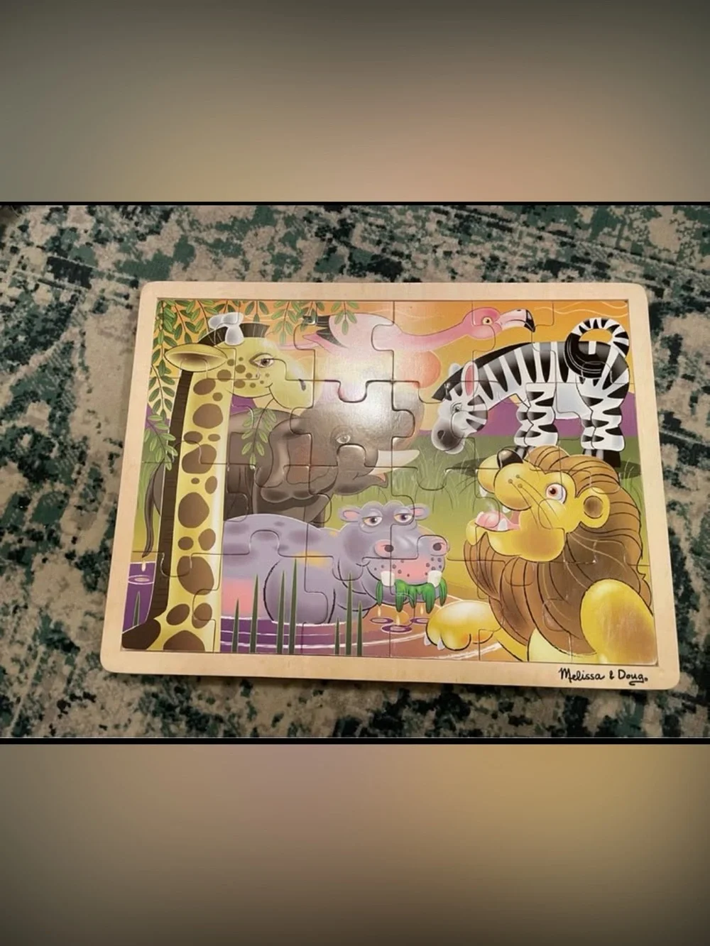 Melissa & Doug Yellow, Purple, Pink & Brown Jungle Animal Puzzle